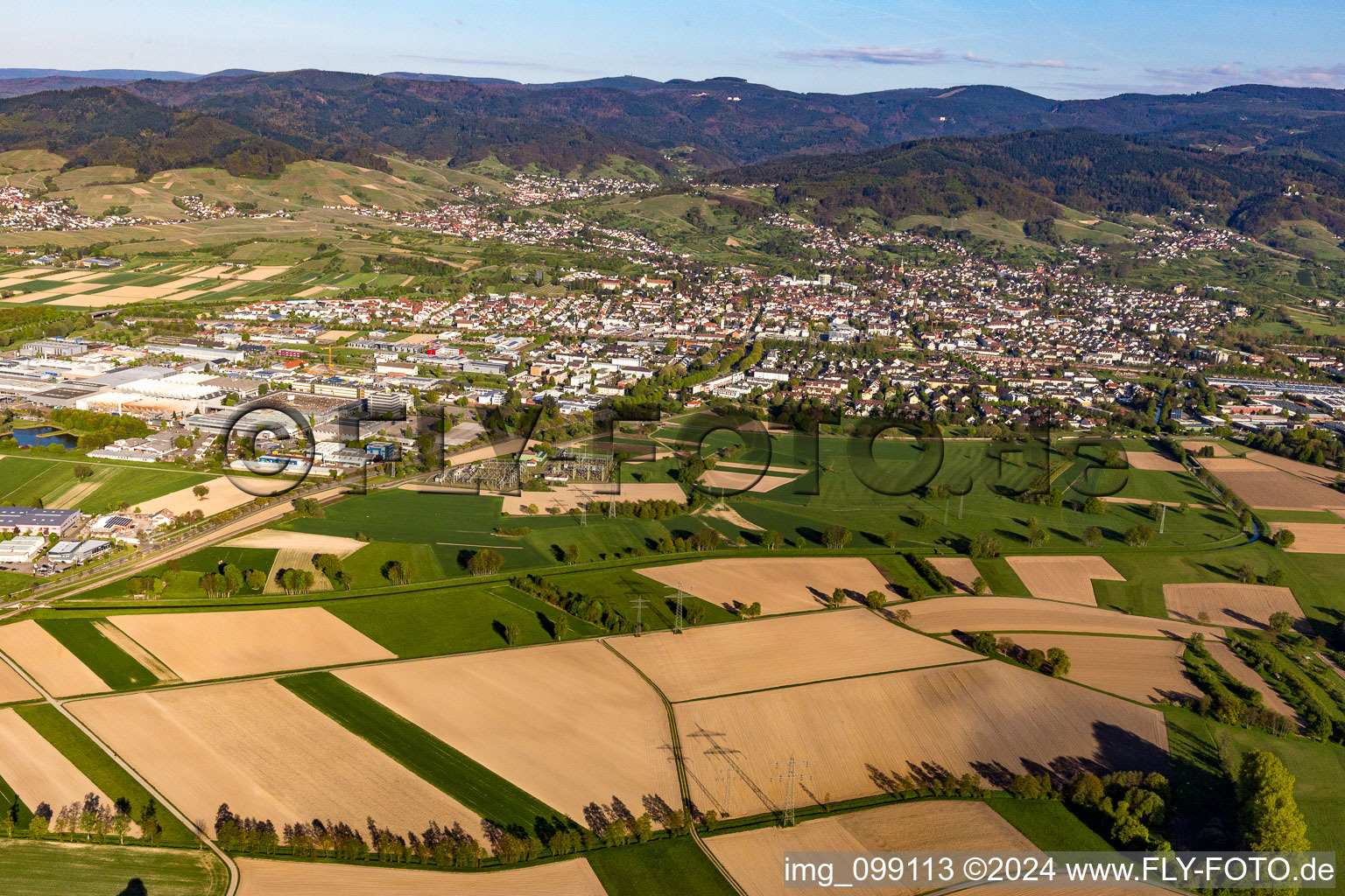 From the west in Bühl in the state Baden-Wuerttemberg, Germany