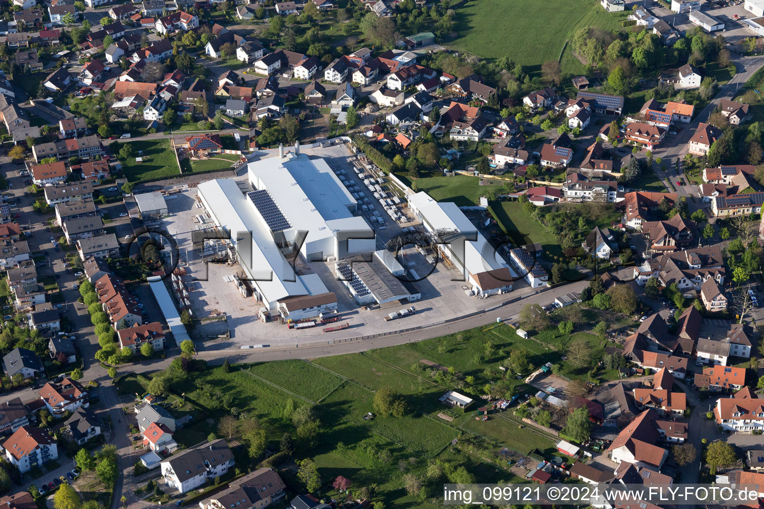 Aerial view of District Vimbuch in Bühl in the state Baden-Wuerttemberg, Germany