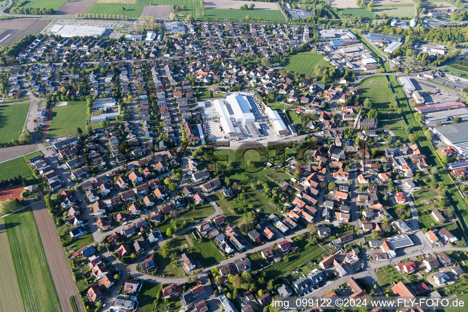 Aerial photograpy of District Vimbuch in Bühl in the state Baden-Wuerttemberg, Germany