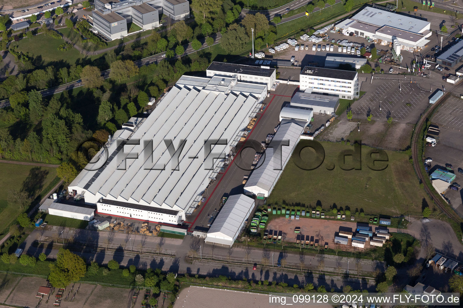 Industrial Area West in the district Vimbuch in Bühl in the state Baden-Wuerttemberg, Germany from above