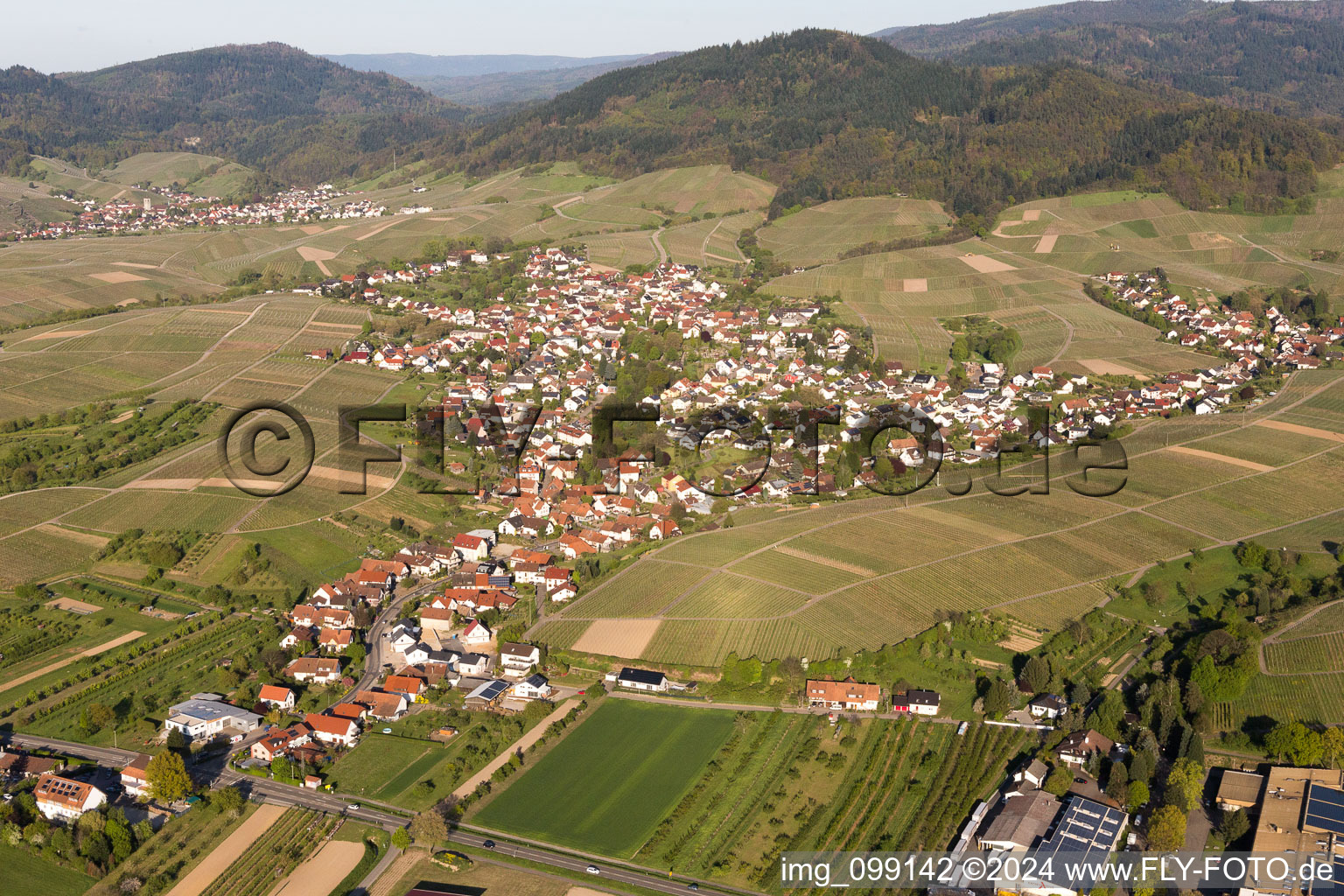 Aerial view of District Eisental in Bühl in the state Baden-Wuerttemberg, Germany