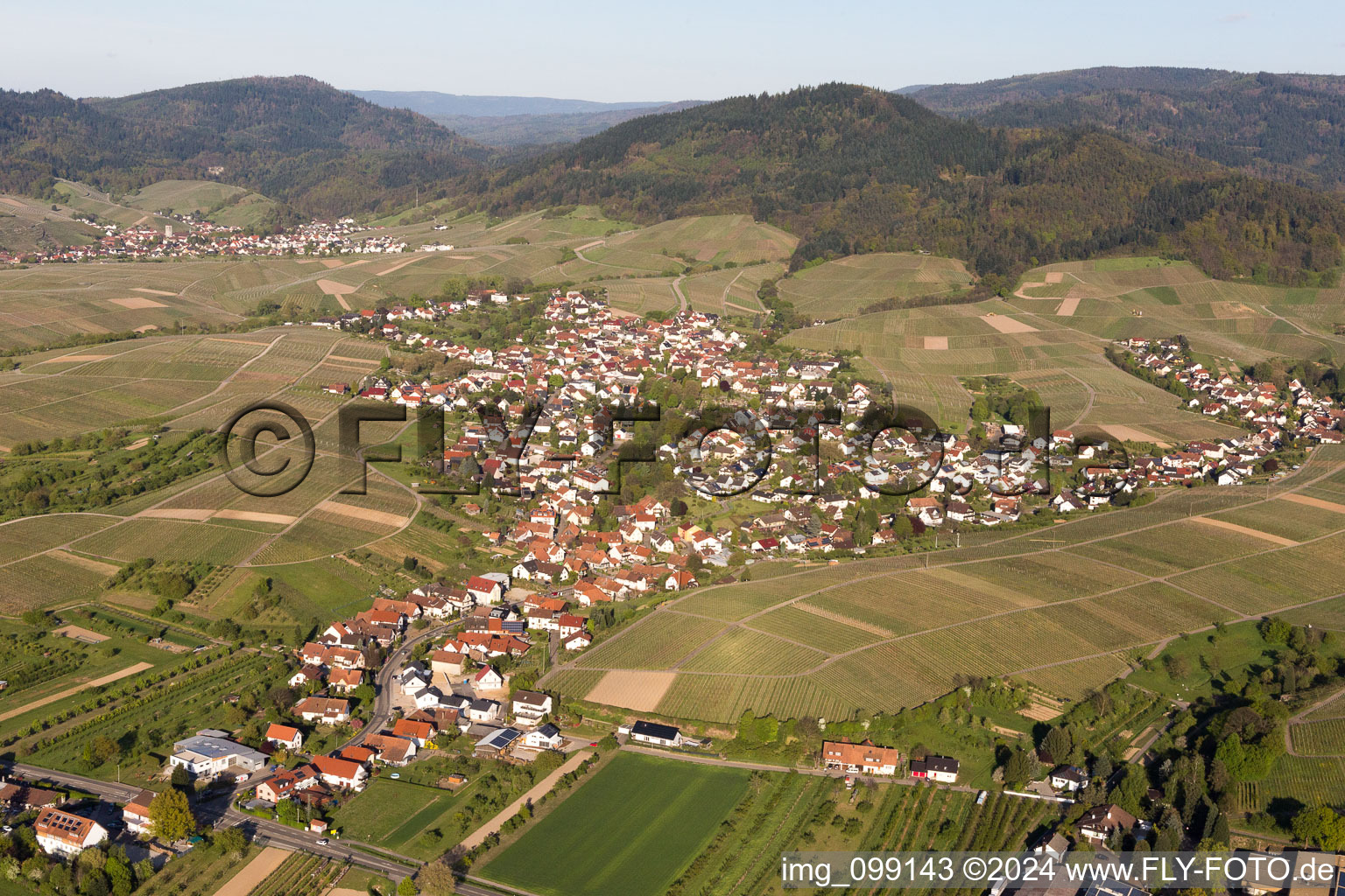 Aerial photograpy of District Eisental in Bühl in the state Baden-Wuerttemberg, Germany