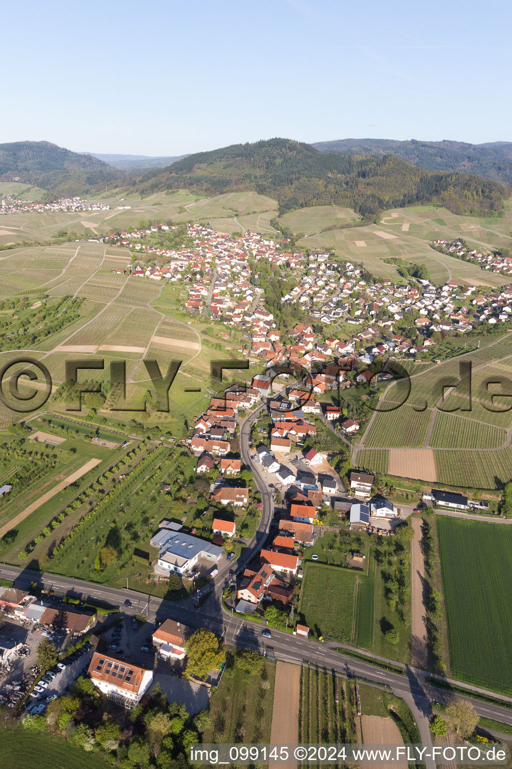 District Eisental in Bühl in the state Baden-Wuerttemberg, Germany from above