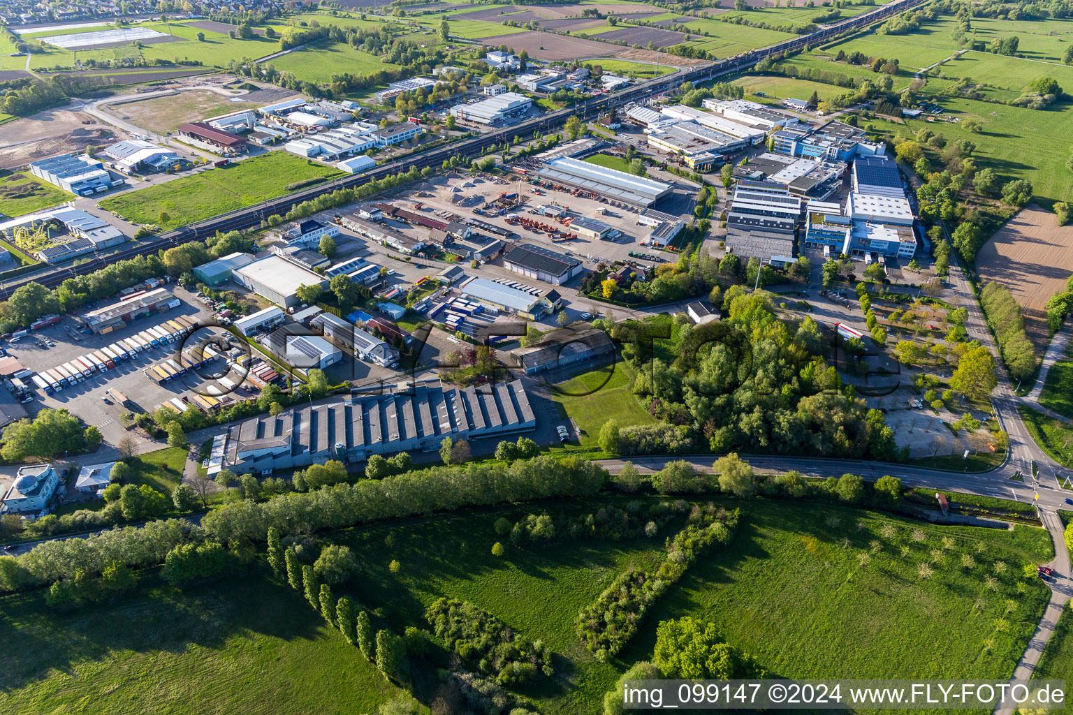 Industrial area on the B3n in the district Steinbach in Baden-Baden in the state Baden-Wuerttemberg, Germany