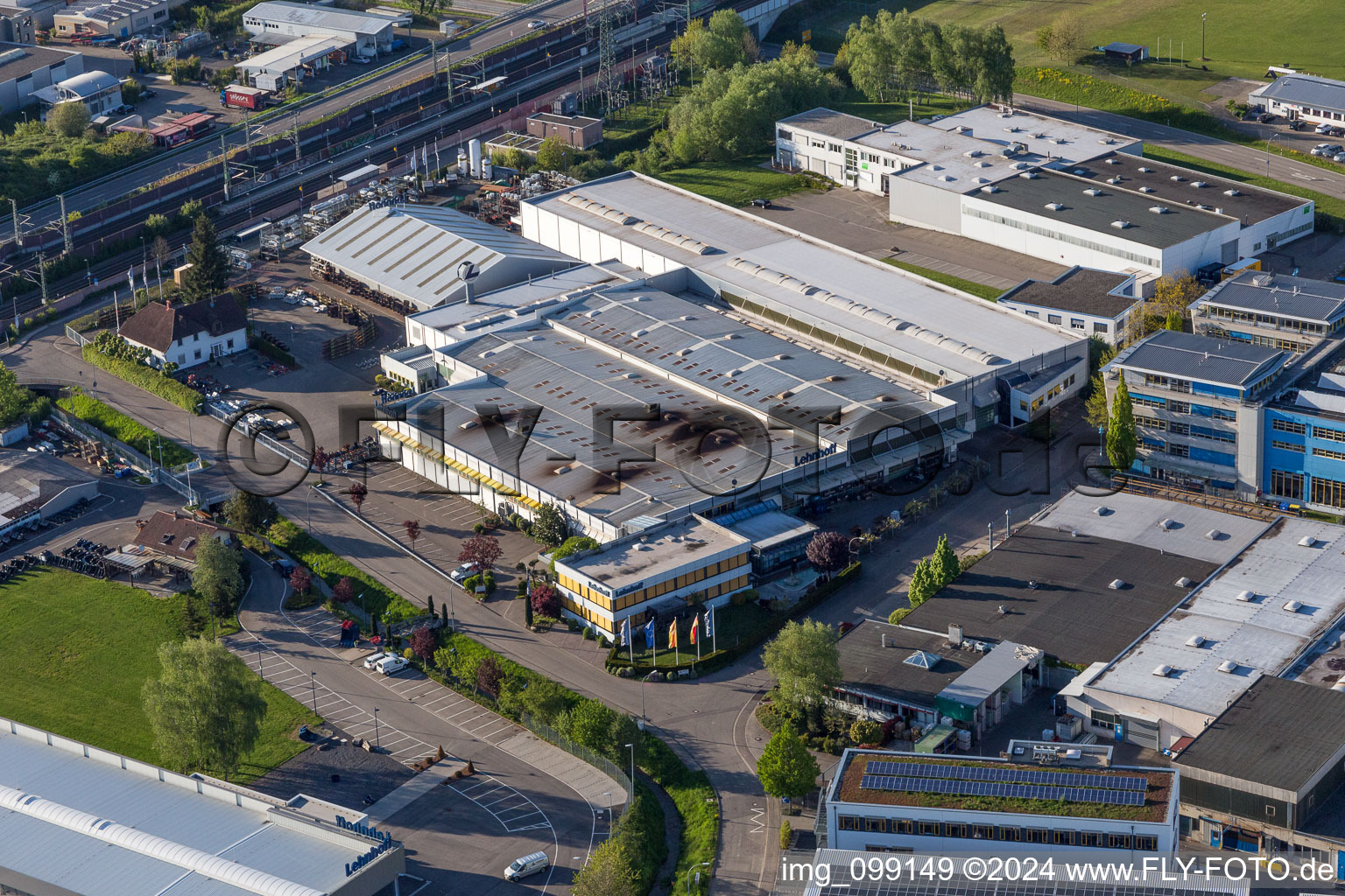 Building and production halls on the premises of Lehnhoff Hartstahl GmbH in Steinbach in the state Baden-Wurttemberg, Germany