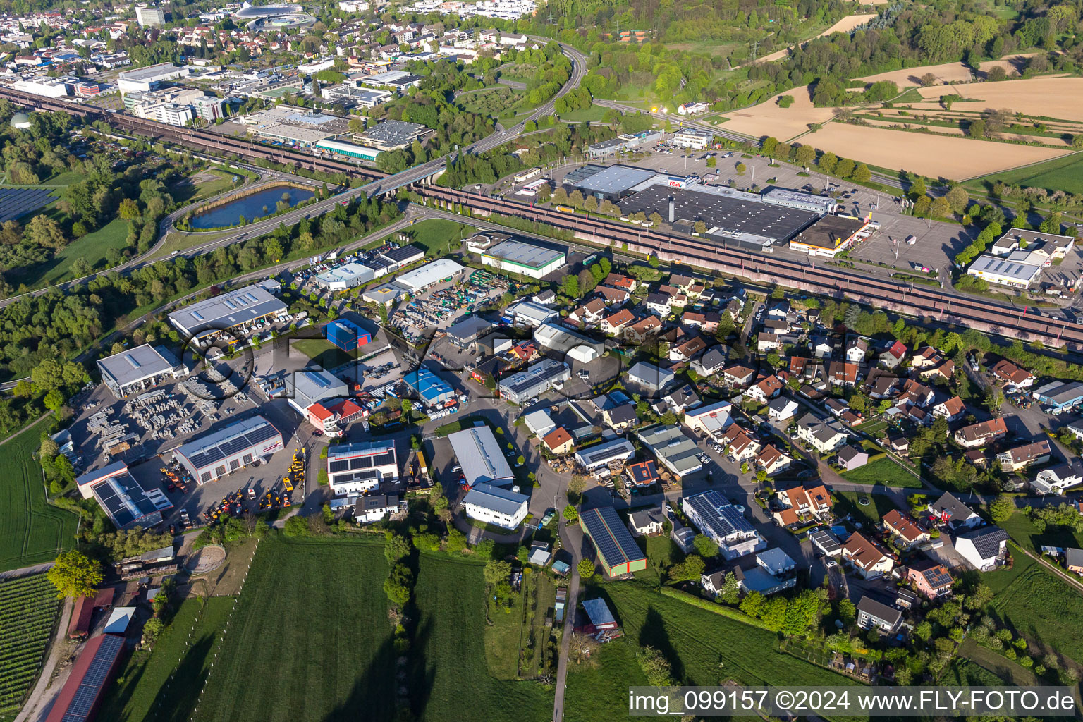 Mapping, industrial area in Sinzheim in the state Baden-Wuerttemberg, Germany