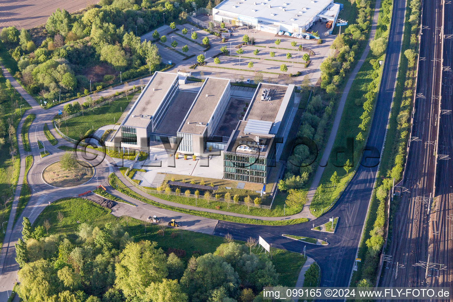 Building and production halls on the premises of GRENKE AG, Stammhaus in Baden-Baden in the state Baden-Wurttemberg, Germany