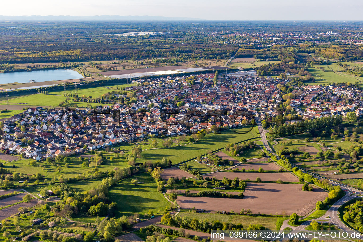 Town View of the streets and houses of the residential areas in Sandweier in the state Baden-Wurttemberg, Germany