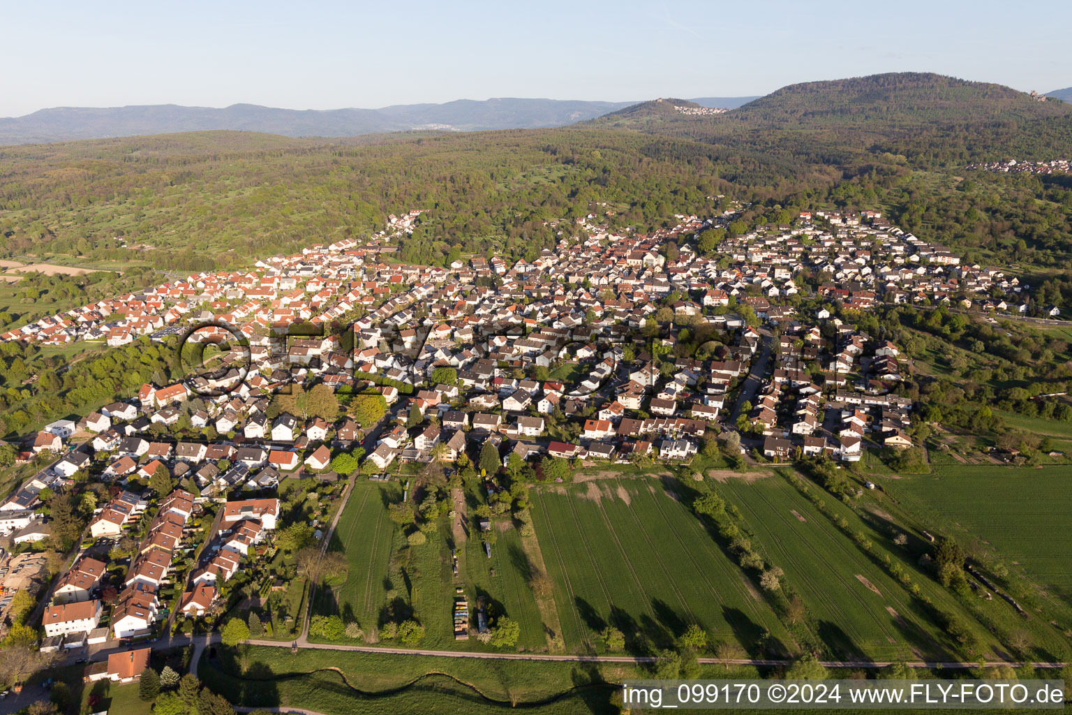 Aerial view of District Haueneberstein in Baden-Baden in the state Baden-Wuerttemberg, Germany