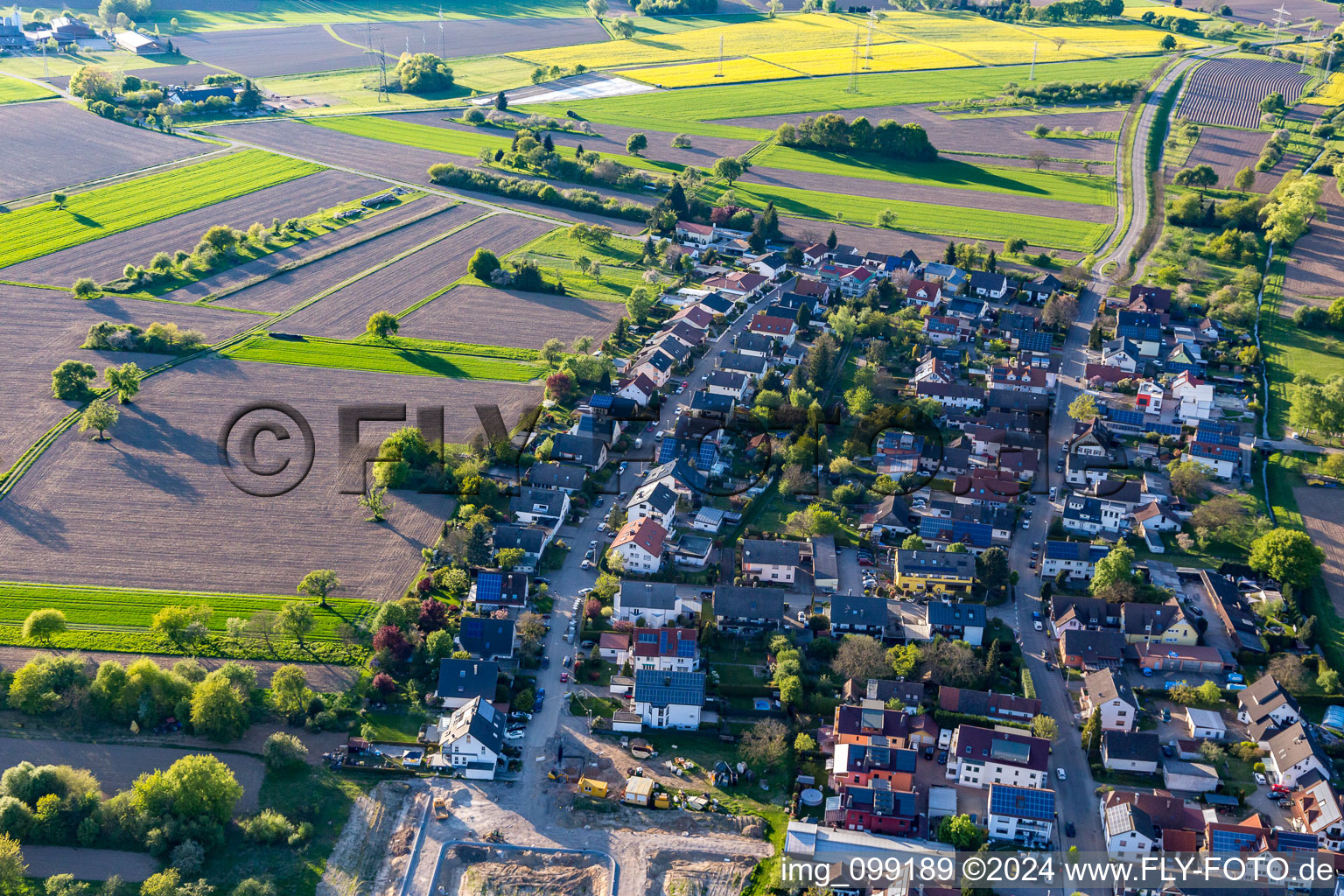 District Förch in Rastatt in the state Baden-Wuerttemberg, Germany from above