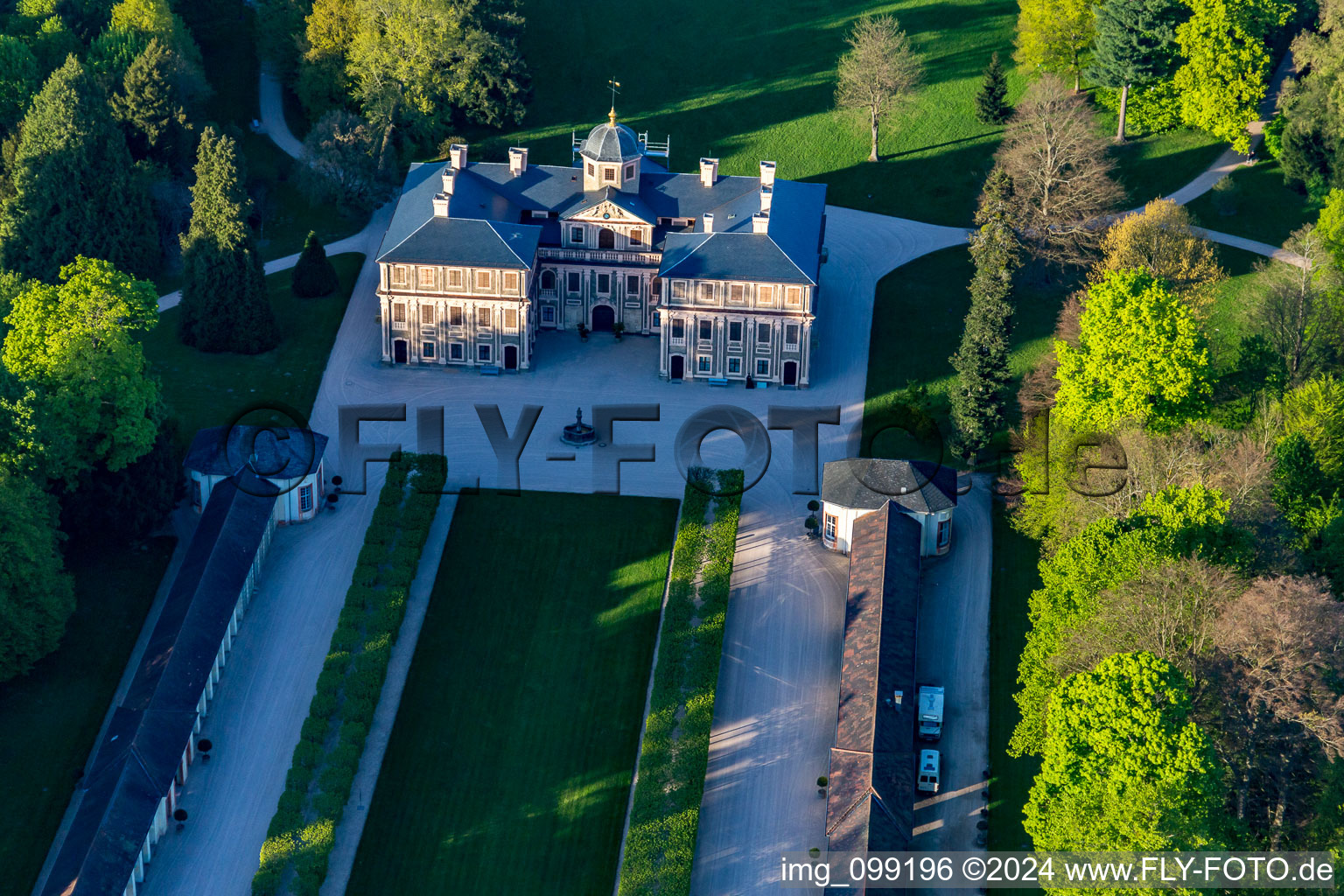 Aerial photograpy of Locked Favorite at Förch in the district Förch in Rastatt in the state Baden-Wuerttemberg, Germany