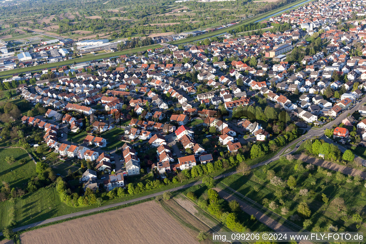 Drone image of Kuppenheim in the state Baden-Wuerttemberg, Germany