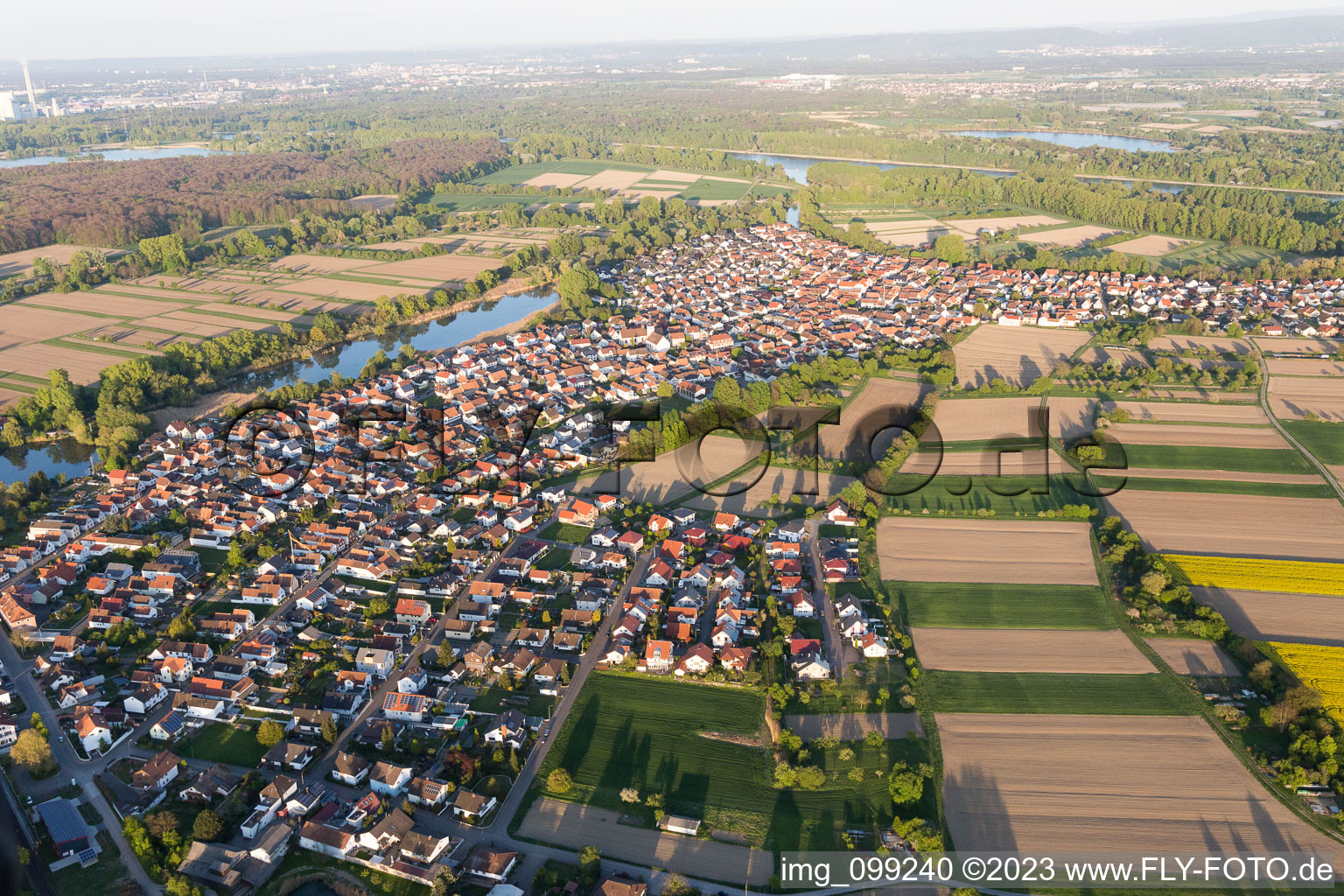 Neuburg in the state Rhineland-Palatinate, Germany from the drone perspective