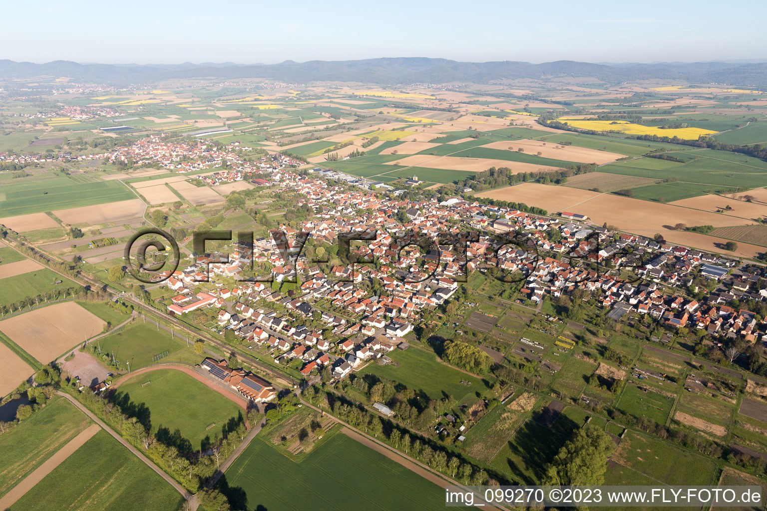 Steinfeld in the state Rhineland-Palatinate, Germany seen from a drone