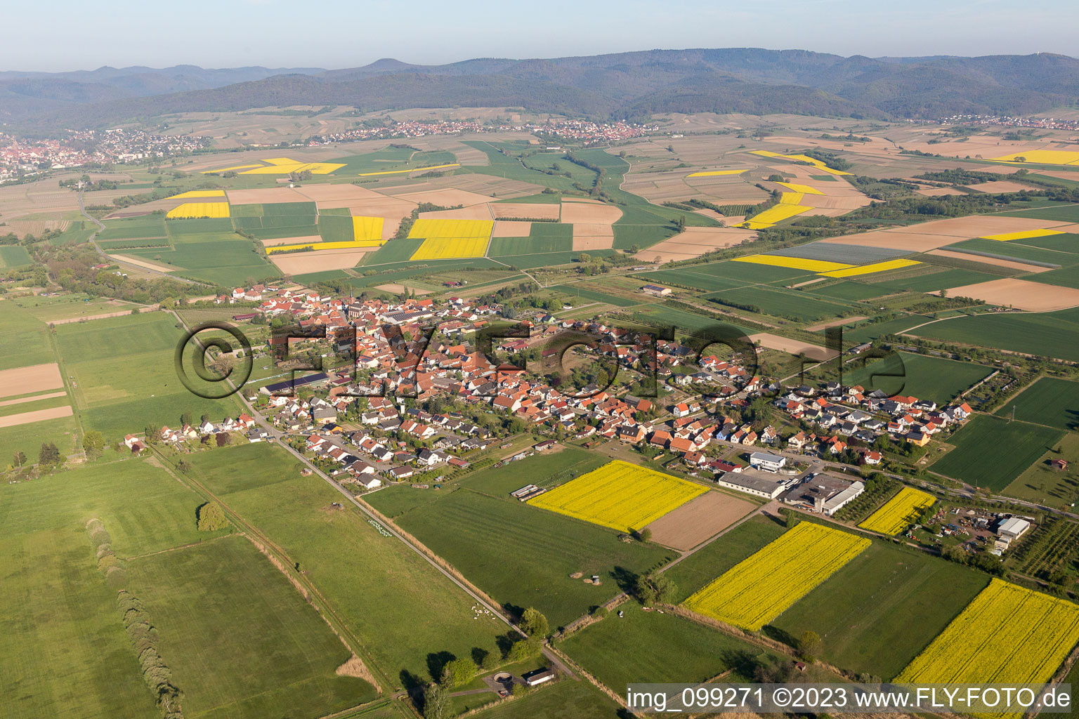 Oblique view of Kapsweyer in the state Rhineland-Palatinate, Germany