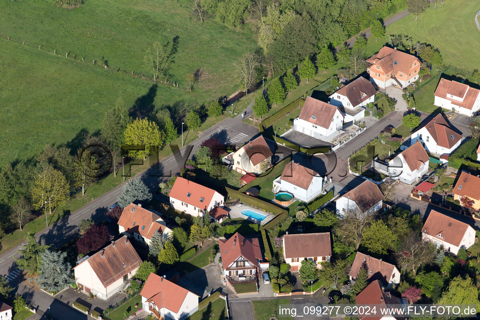 District Altenstadt in Wissembourg in the state Bas-Rhin, France out of the air