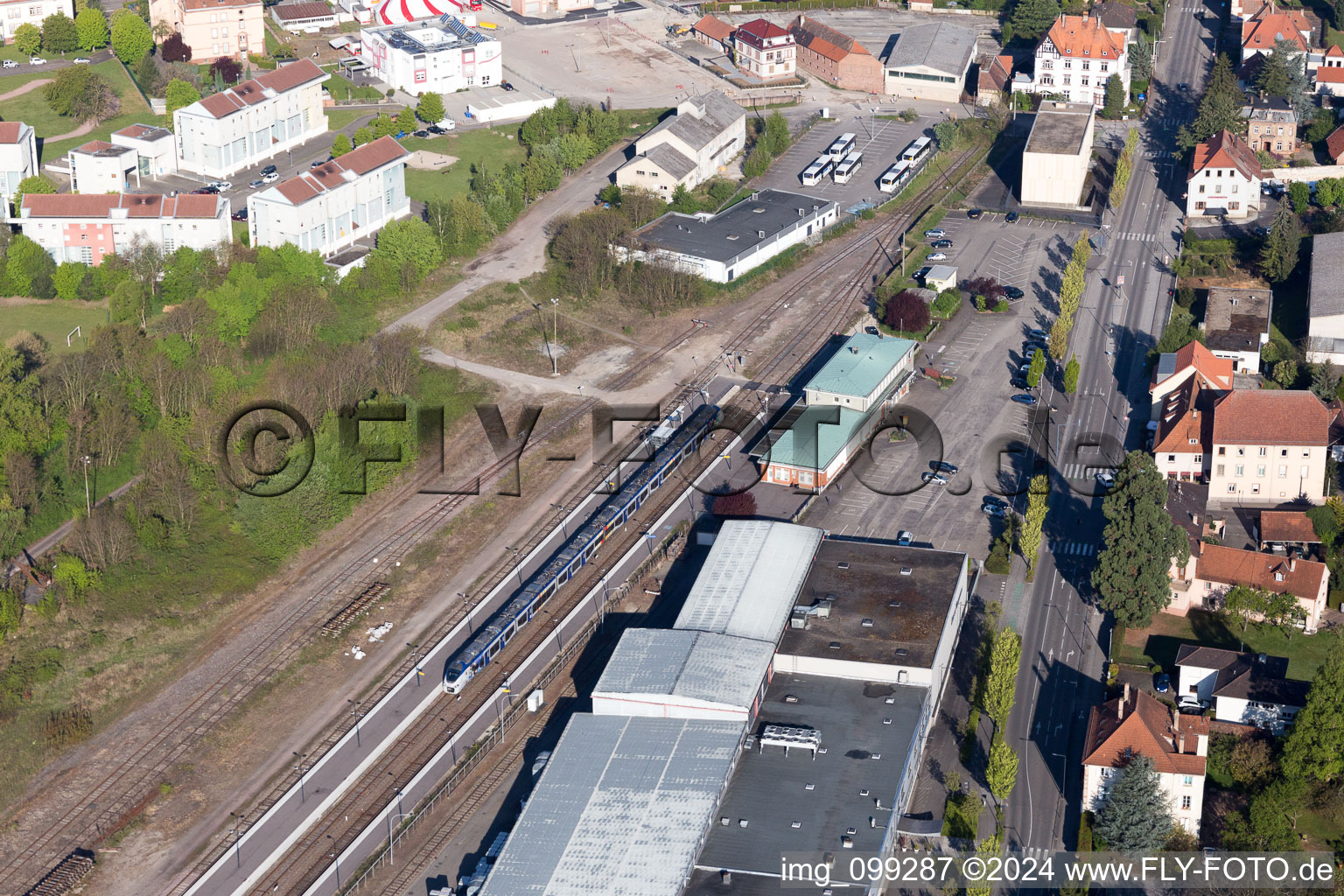 Railroad station in Wissembourg in the state Bas-Rhin, France