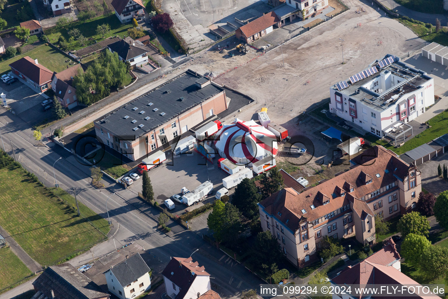 Bird's eye view of Wissembourg in the state Bas-Rhin, France