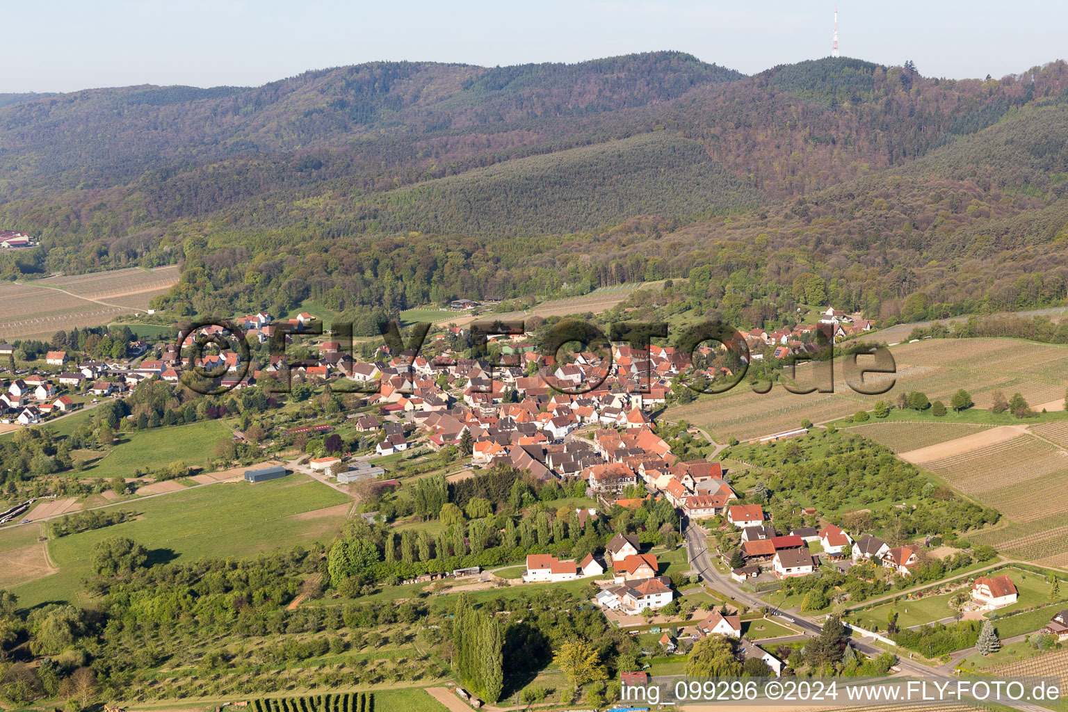 Drone recording of Rott in the state Bas-Rhin, France