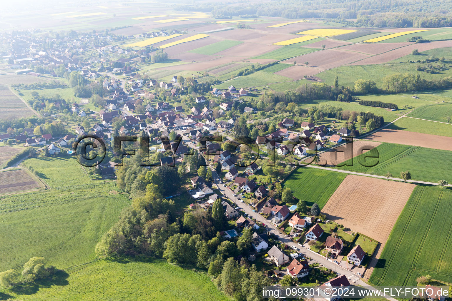 Rott in the state Bas-Rhin, France seen from a drone