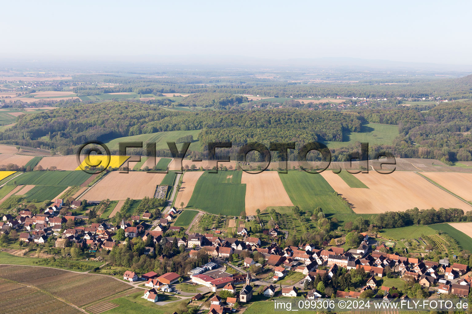 Drone recording of Cleebourg in the state Bas-Rhin, France