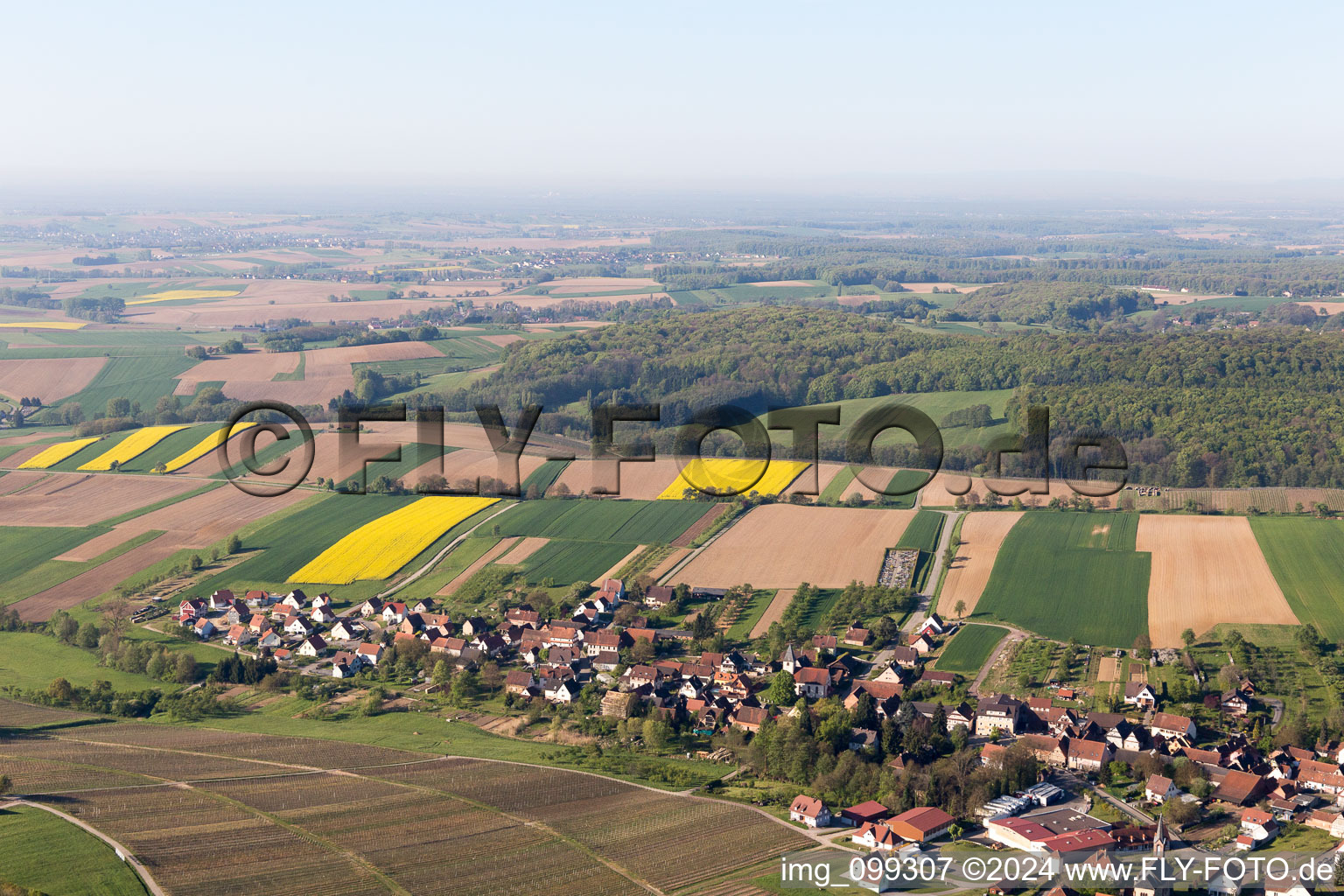 Drone image of Cleebourg in the state Bas-Rhin, France