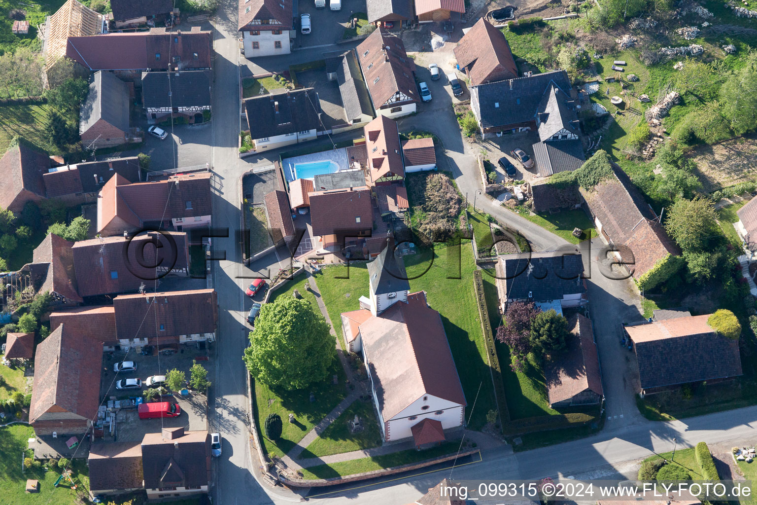 Oblique view of Cleebourg in the state Bas-Rhin, France