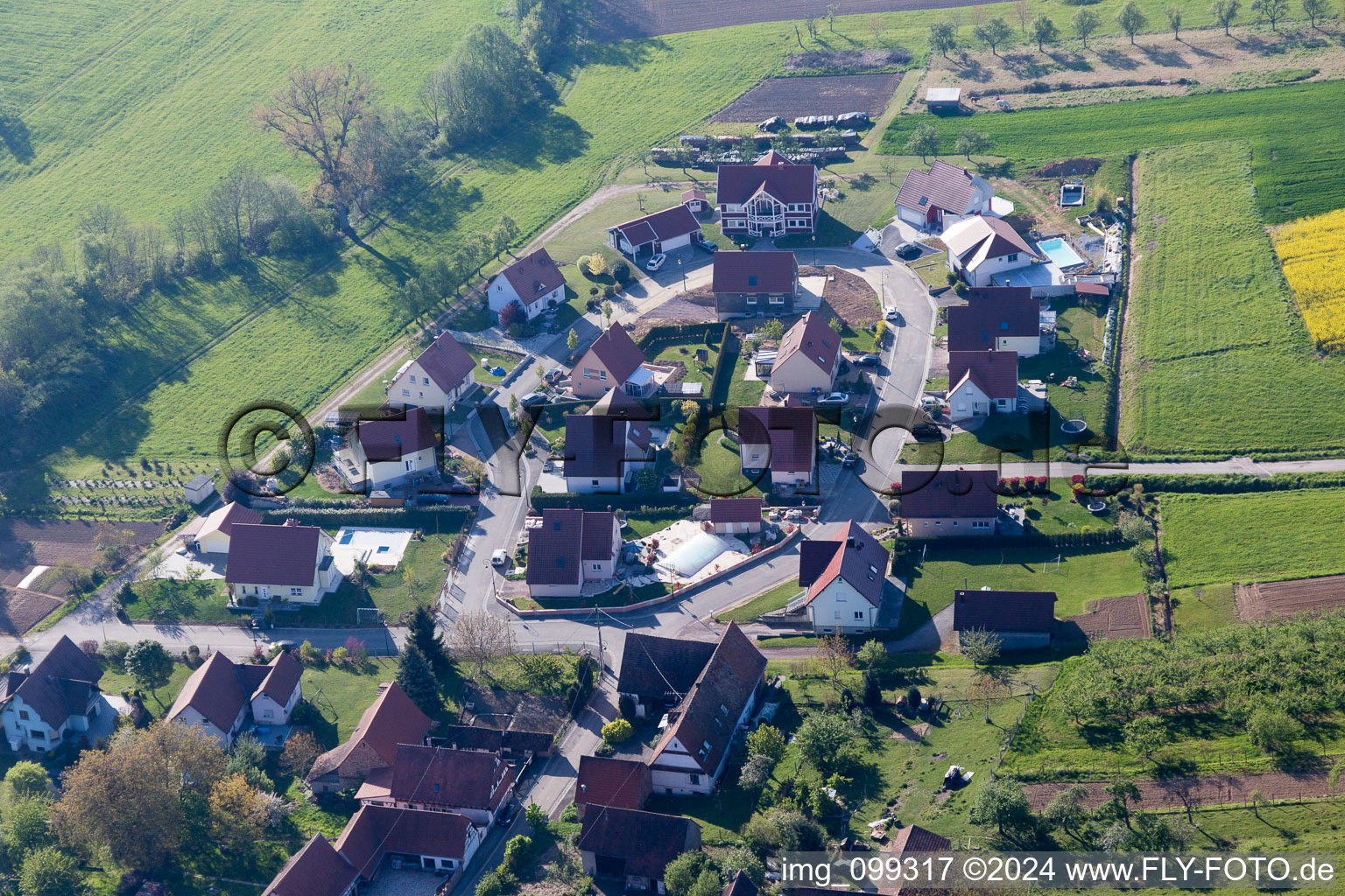 Cleebourg in the state Bas-Rhin, France out of the air