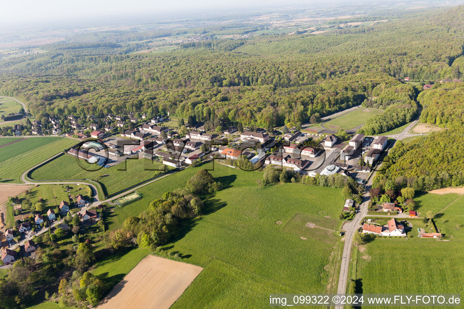 Drachenbronn-Birlenbach in the state Bas-Rhin, France from the plane