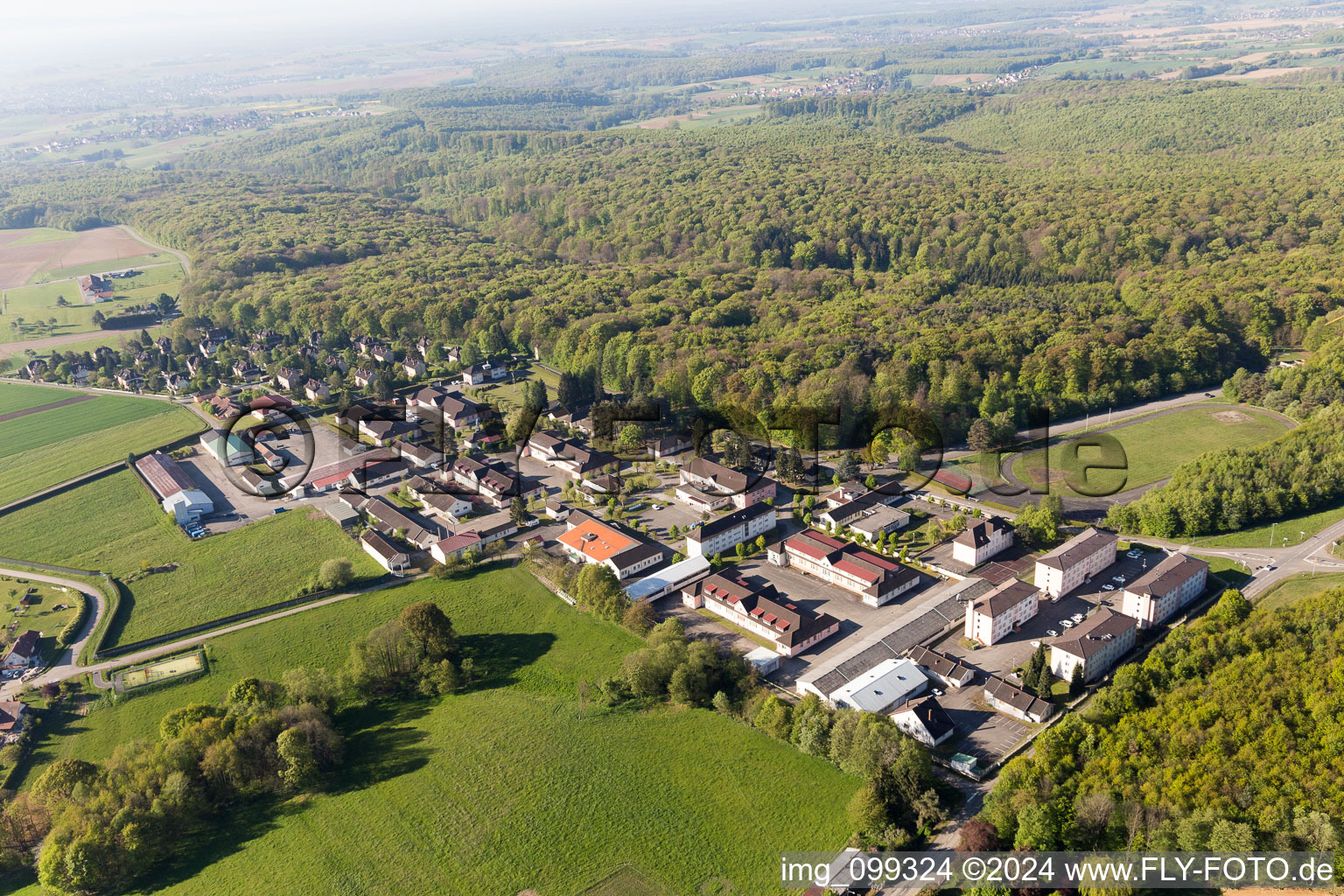 Bird's eye view of Drachenbronn-Birlenbach in the state Bas-Rhin, France