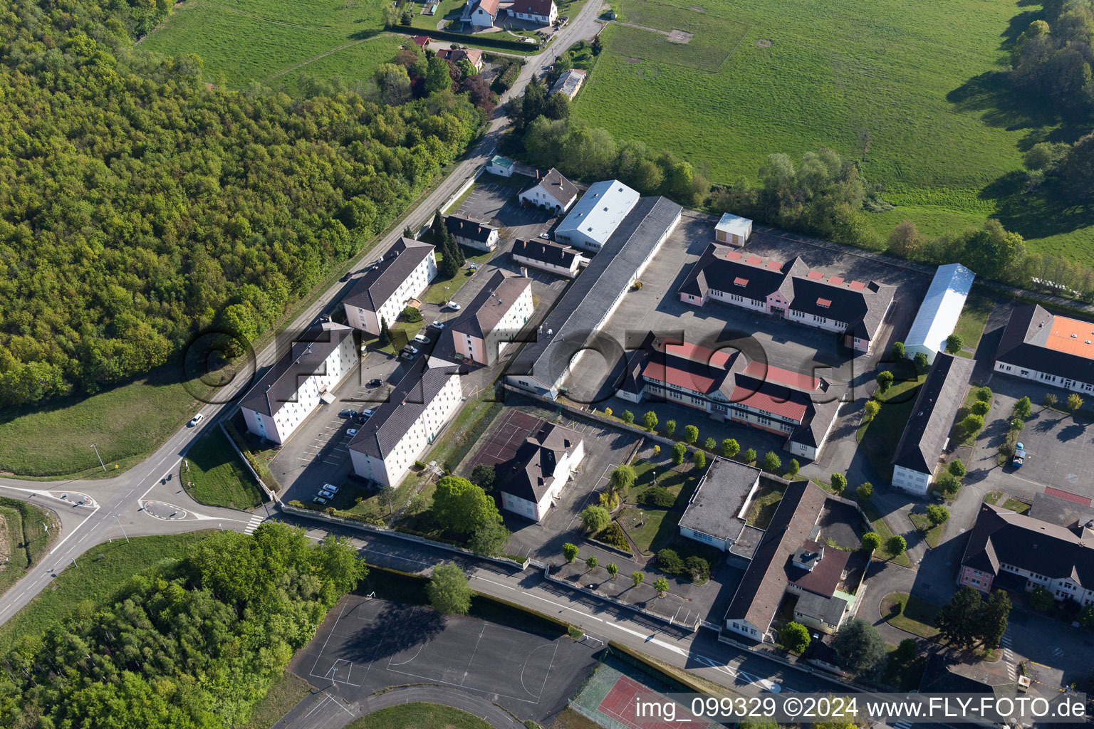 Drachenbronn-Birlenbach in the state Bas-Rhin, France from the drone perspective