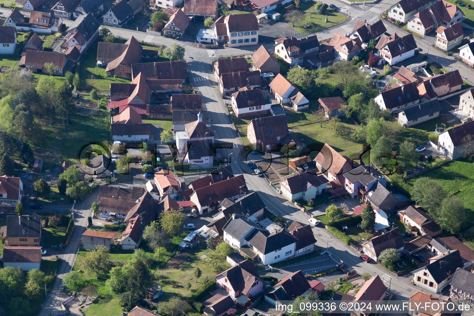 Aerial photograpy of Lobsann in the state Bas-Rhin, France