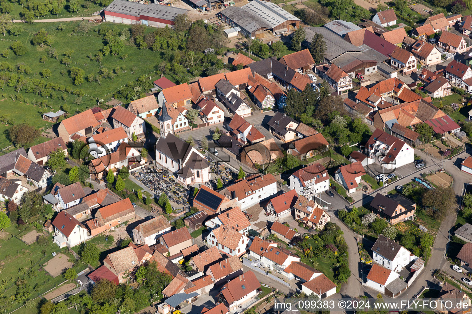 Oblique view of Forstheim in the state Bas-Rhin, France