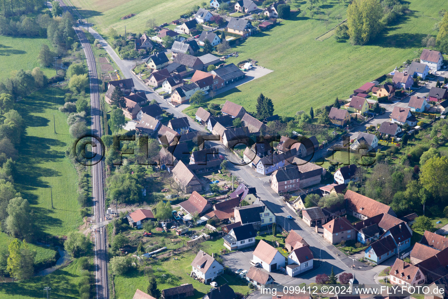 Oblique view of Uttenhoffen in the state Bas-Rhin, France