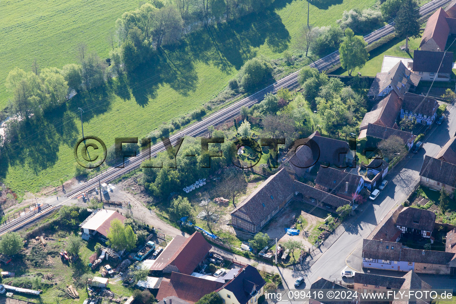 Uttenhoffen in the state Bas-Rhin, France seen from above