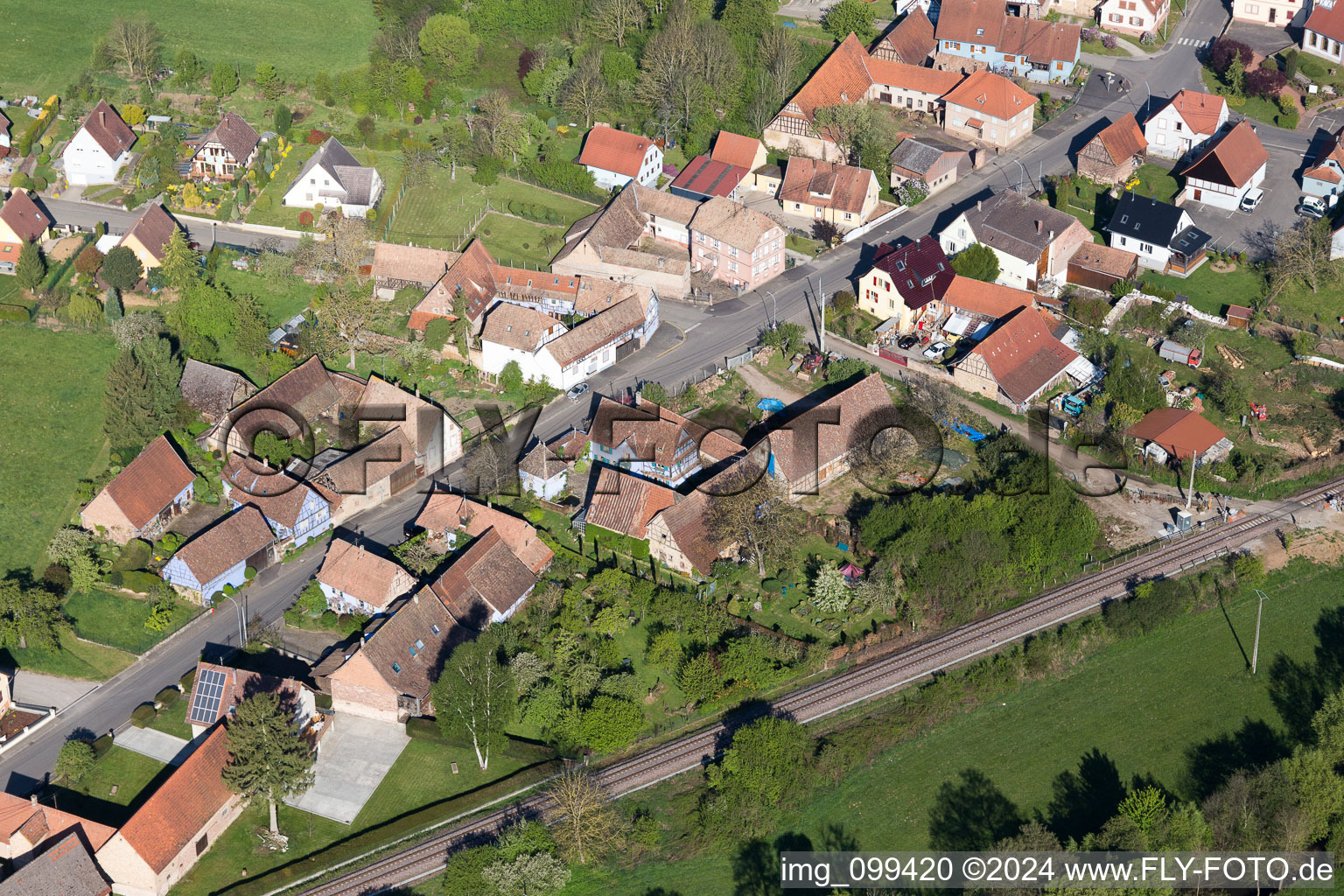 Drone recording of Uttenhoffen in the state Bas-Rhin, France