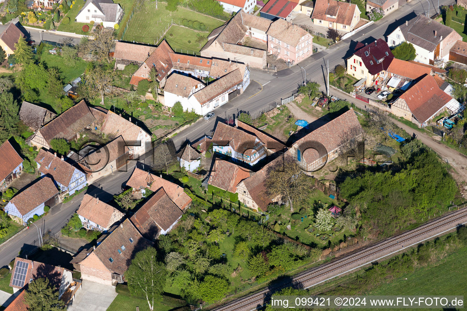 Drone image of Uttenhoffen in the state Bas-Rhin, France