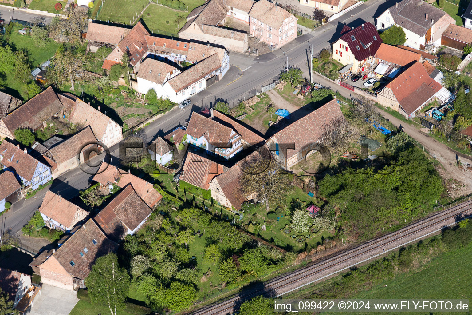 Uttenhoffen in the state Bas-Rhin, France from the drone perspective