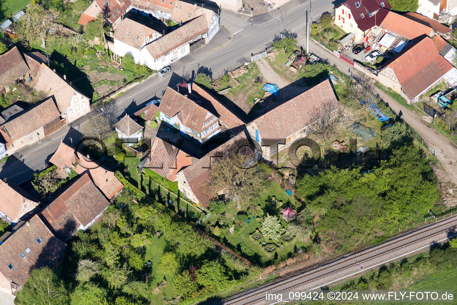 Uttenhoffen in the state Bas-Rhin, France seen from a drone