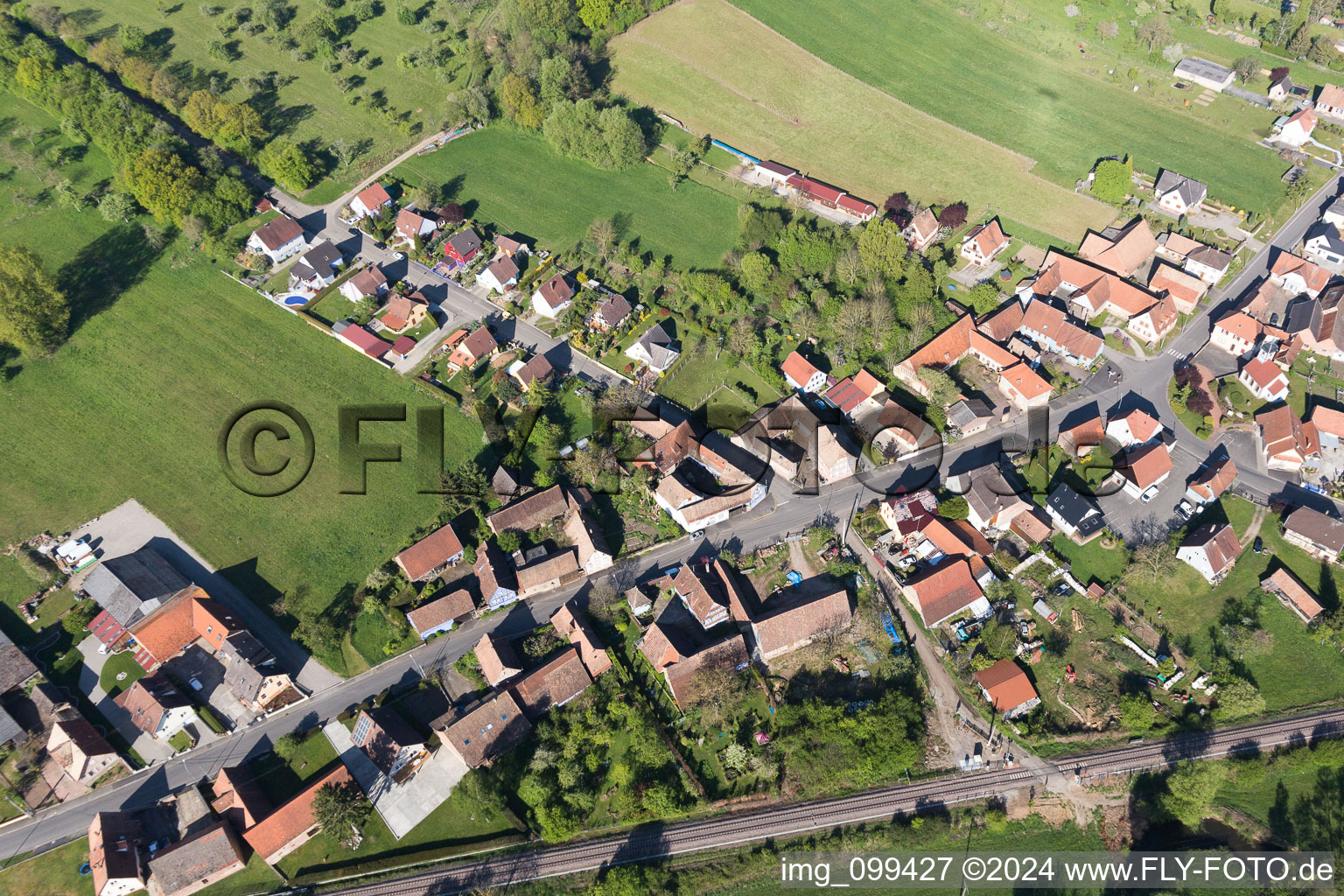 Aerial photograpy of Uttenhoffen in the state Bas-Rhin, France