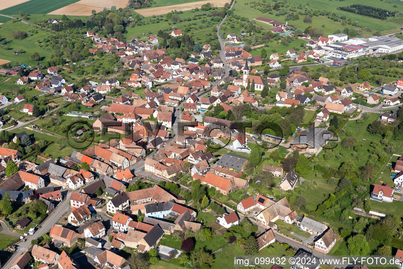 Village view in Mietesheim in the state Bas-Rhin, France