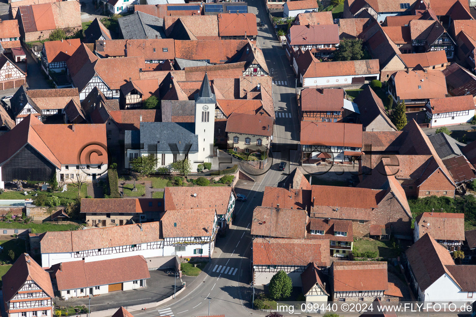 Aerial photograpy of Engwiller in the state Bas-Rhin, France