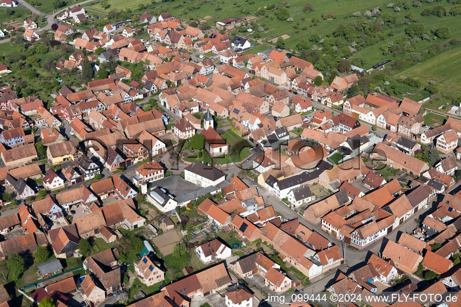 Aerial photograpy of Uhrwiller in the state Bas-Rhin, France