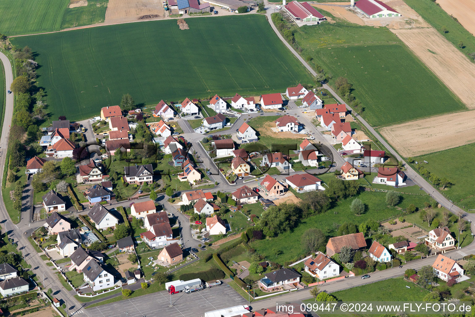 Uhrwiller in the state Bas-Rhin, France from above