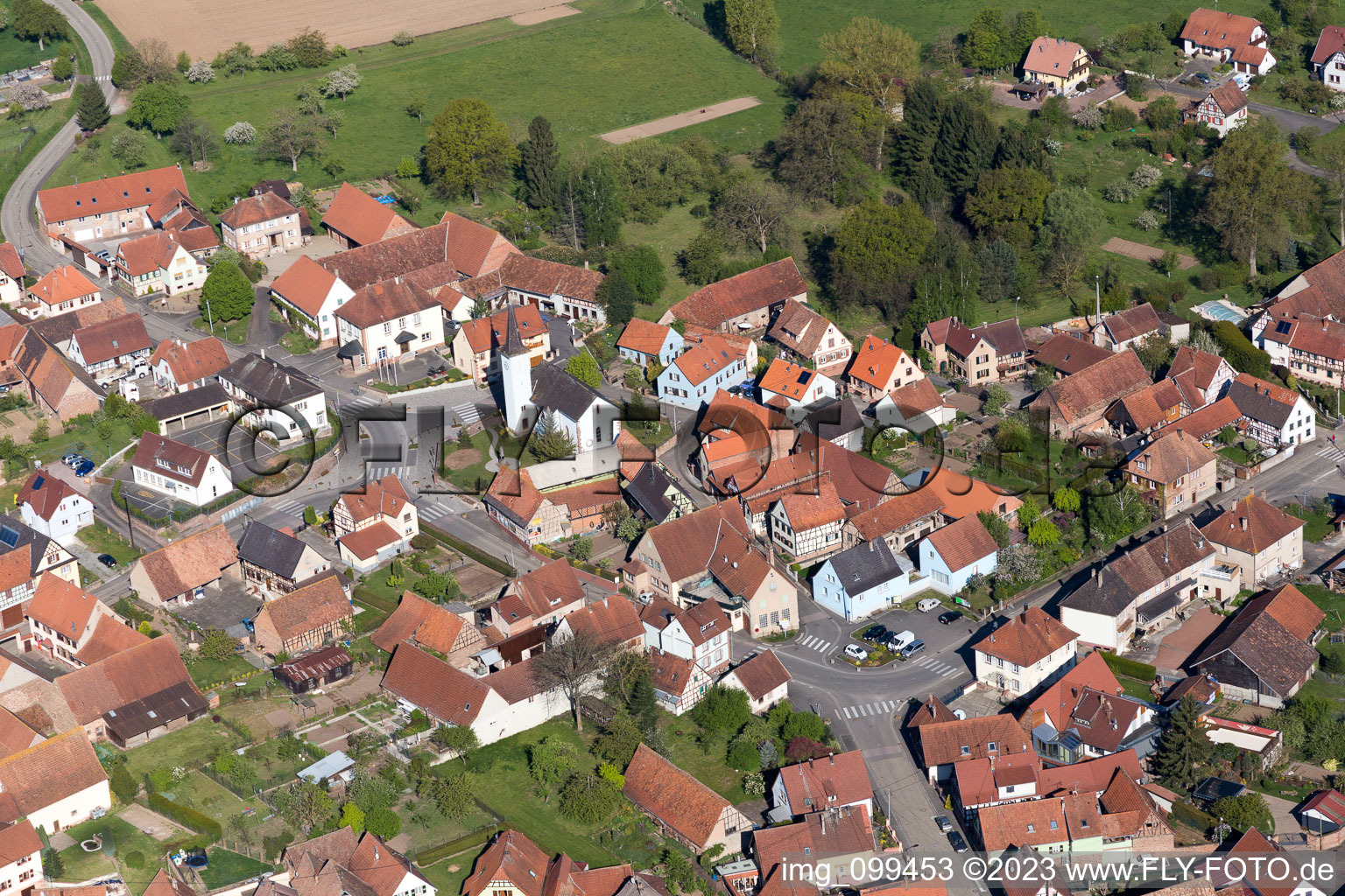 Aerial view of Mulhausen in the state Bas-Rhin, France