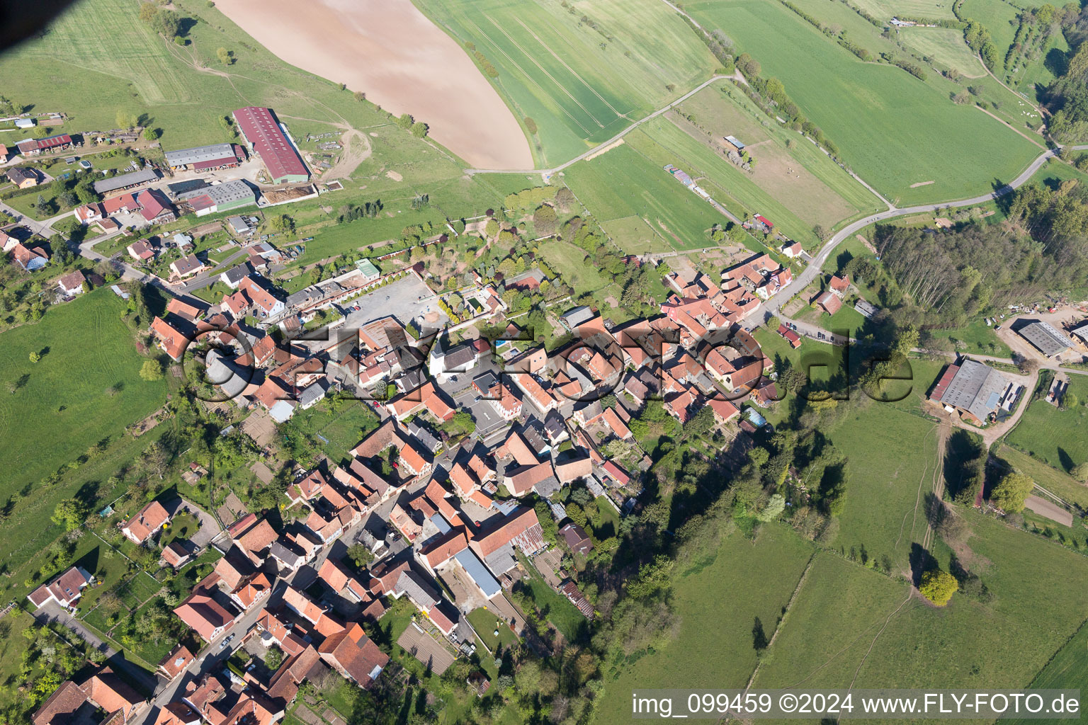 Bischholtz in the state Bas-Rhin, France seen from above