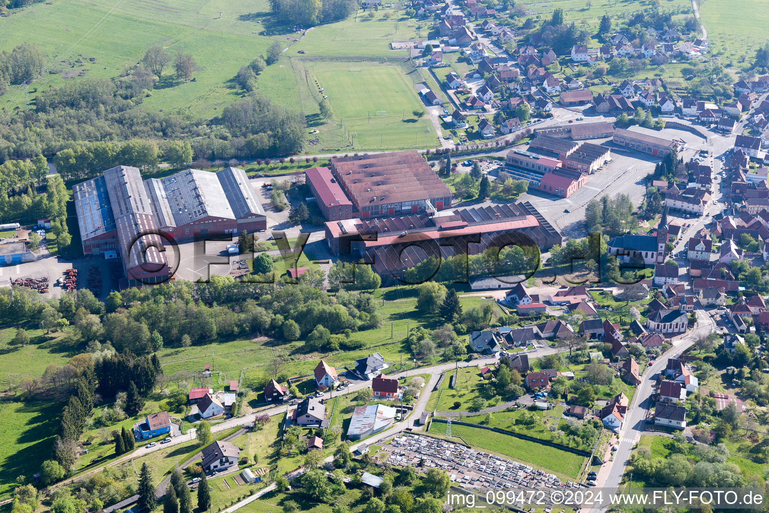 Oblique view of Zinswiller in the state Bas-Rhin, France