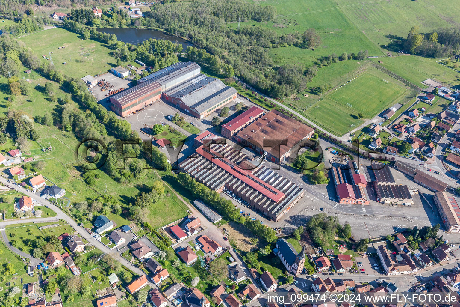 Building and production halls on the premises of De Dietrich Process Systems in Zinswiller in Grand Est, France