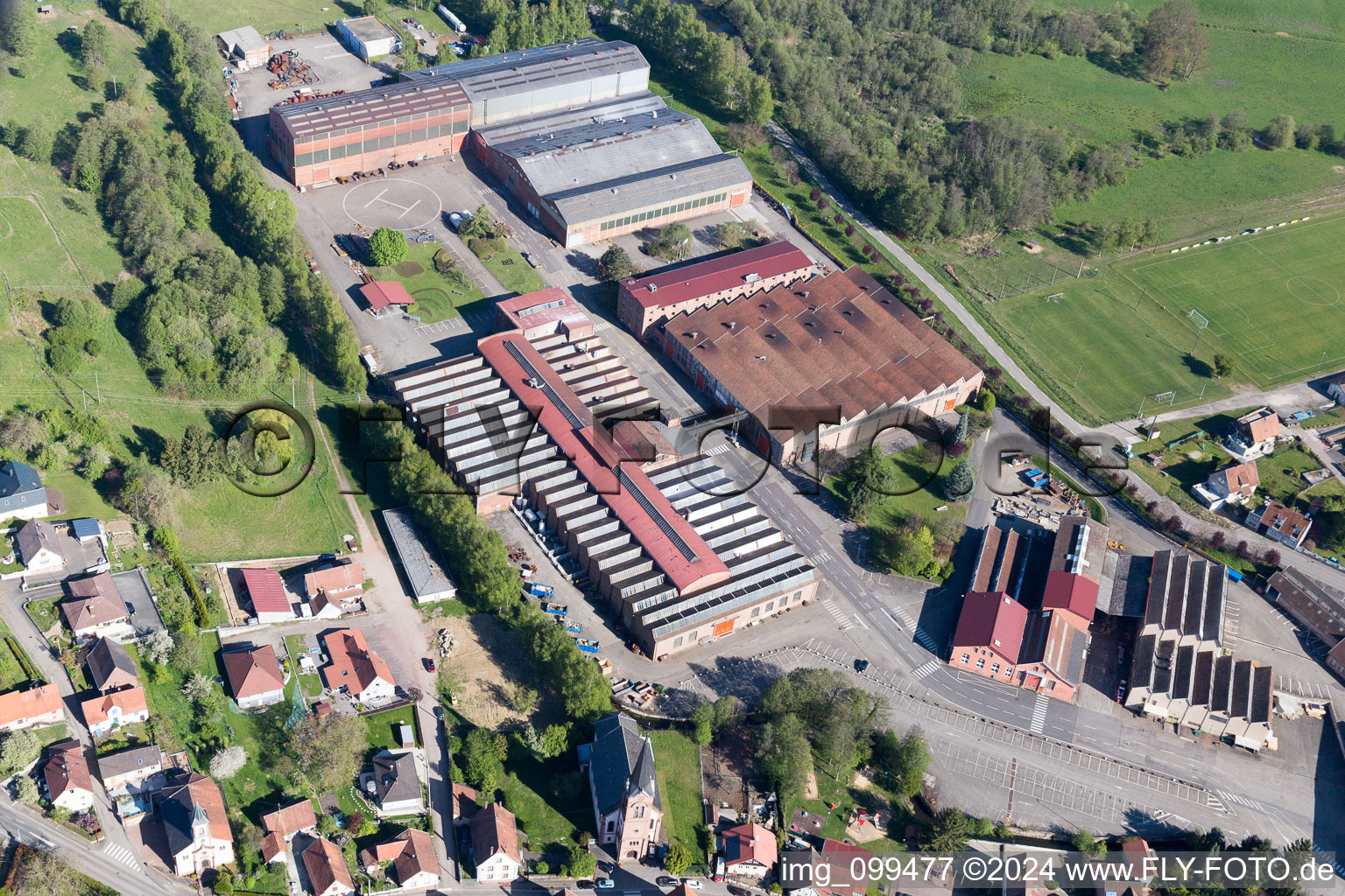 Zinswiller in the state Bas-Rhin, France seen from above