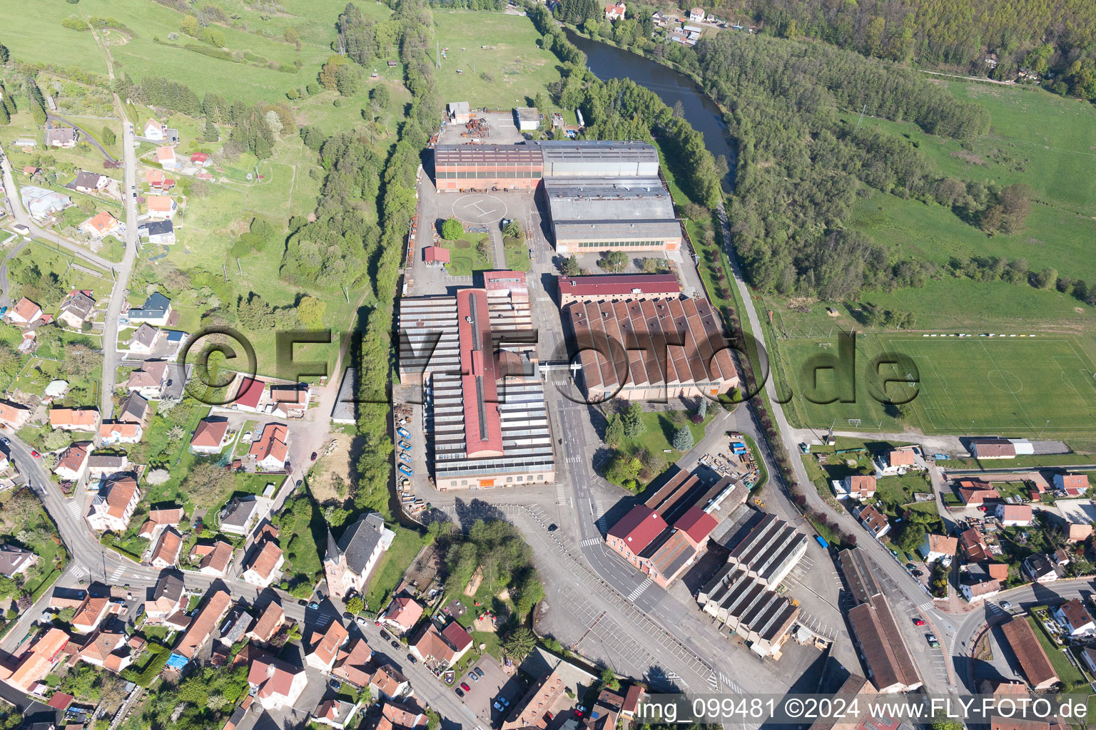 Bird's eye view of Zinswiller in the state Bas-Rhin, France